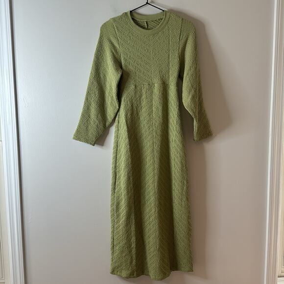 Free People NEW Medium/Large Midi Sweater Dress Gabby Seamless Green - Picture 3 of 5